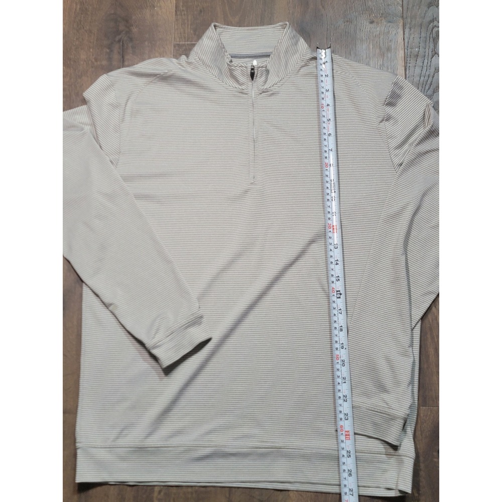 johnnie-o‎ Mens Golf Pullover Quarter Zip Striped Long Sleeve Athletic Shirt M